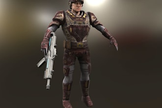 premium 3d game character, sci fi horror, skin texture, animate, ue5 control rig