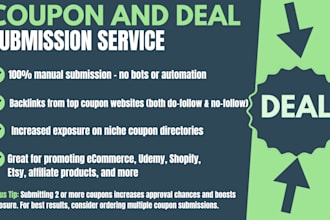 manually submit your coupons to 150 top coupon sites