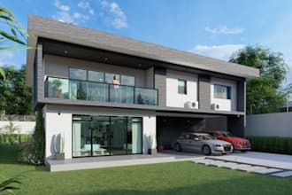 create facade exterior render, mobile house staging, gci interior decor,d5 model