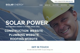 build squarespace solar panel website construction window installation plumbing