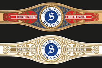 do cigar label, cigar logo, cigar band and cigar box design