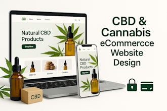 create cbd, hemp, medical or cannabis ecommerce website, subscription website
