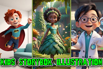 design children picture book, children storybook illustration, book design