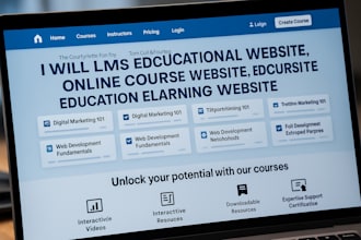 lms educational website, online course website, education elearning website
