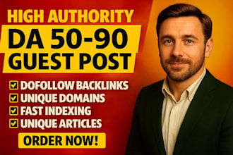 create high authority dofollow guest post seo backlink high da dr 90