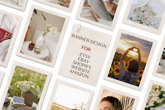 design web banner, shopify banner, hero image, etsy and ebay banner, etsy logo