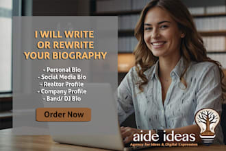 write professional biography or company profiles