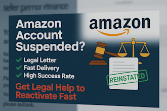 write legal letter to restore your suspended amazon account, amazon reactivation