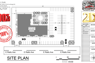 make site plan, plot plan of your property for city permit very fast