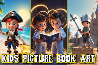 design children story book illustration, children book illustration, cover