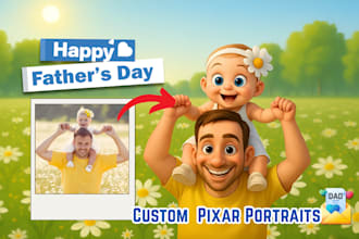 create unique cartoon portrait gift for fathers day
