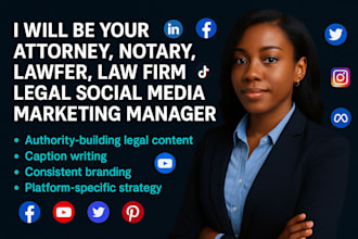 be your attorney, notary, lawyer, law firm, legal social media marketing manager