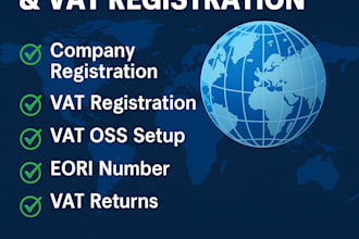 handle company formation and vat registration in switzerland, germany, UK, italy