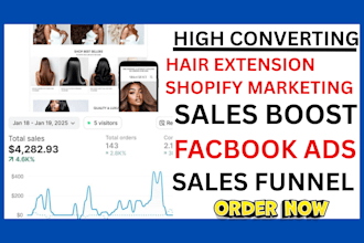 promote hair extension beauty shopify store via facebook tiktok ads