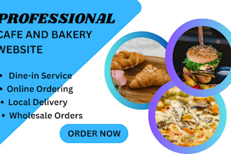 design modern café and bakery website with menu and booking