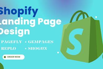 do shopify landing page design, replo gempages pagefly shogun one product store