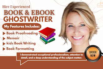 be your expert ghostwriter for paranormal ebook, biography and book formatting