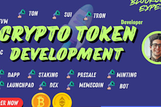 build ico presale website bep20 solana token smart contract, secure blockchain