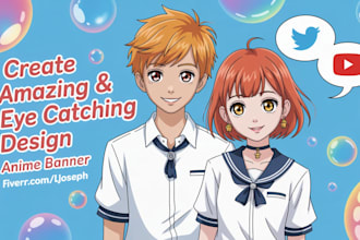 design anime banner or vtuber twitch,youtube,twitter,discord