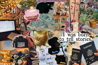 design a vision board or moodboard for your project or oc