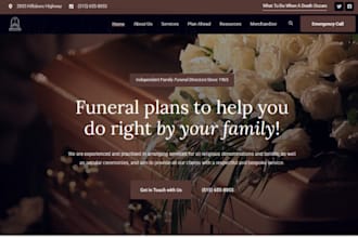 build squarespace funeral website memorial website casket funeral home website