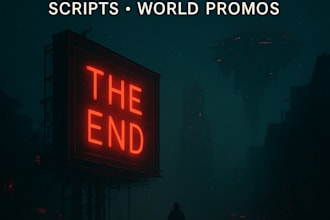 write a book blurb, trailer script, or poetic promo