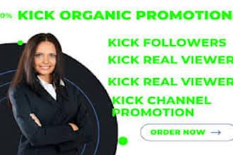 do organic kick channel promotion, kick followers and viewers and banner design