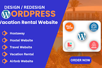 design airbnb, lodgify, guesty vacation rental booking site in wix or wordpress