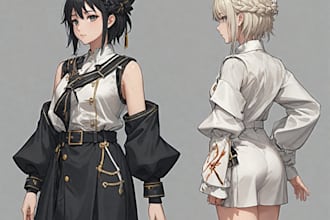 create custom clothing, hair and accessories for vroid, live2d and 3d model