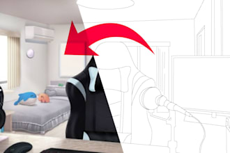 design detailed vtuber background for streaming setup