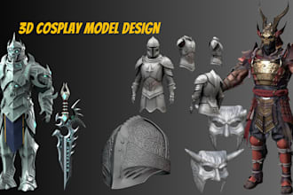 do custom 3d cosplay model, helmets, amor, mask, 3d props for 3d print stl file
