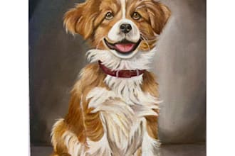 paint a realistic custom oil portrait of your pet from photo
