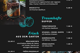 create a menu design