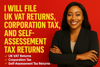 file UK vat returns, corporation tax, and self assessment tax returns