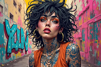 create custom street graffiti pop art or urban portraits