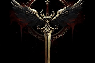 design medieval fantasy game, rpg, mmo game logo