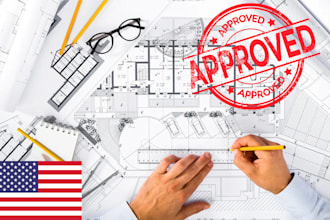 design framing, foundation, mep, deck, safety and fire sprinkler plan with stamp