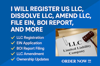 completely dissolve USA llc in any state, amend llc boi report, ownership change