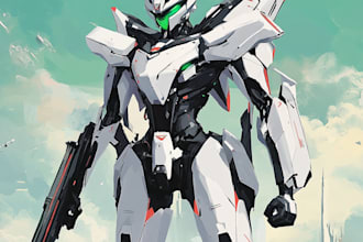 create amazing character mecha illustration