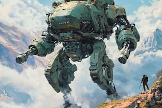make awesome gundam, mecha, robot fanart for you