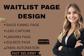 design waitlist landing page squeeze page lead capture page sales funnel page