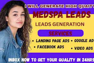 medspa leads generation botox, filler leads facebook  ads google ads campaign