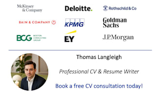 write finance or consulting resume and cover letters and prep you for interviews