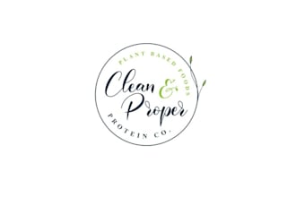 design clean proper protein co food brand label logo