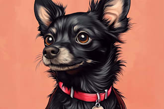 draw a cute disney style pet portrait