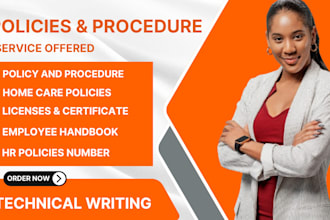 write policies and procedures, employee handbook  home care compliance manual