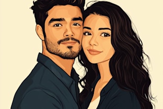 draw custom christmas card single, couple and family
