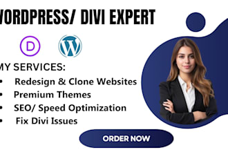 website design redesign wordpress divi theme wp bakery wp form divi builder site