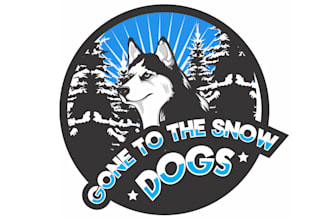 design outdoor adventure snow dogs logo