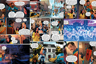 illustrate custom comic pages for your comic book or graphic novel in any style